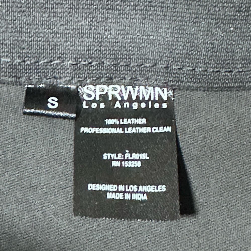 SPRWMN Black Lamb Leather Crop Flare Pants High Rise Size [S] - Picture 7 of 11